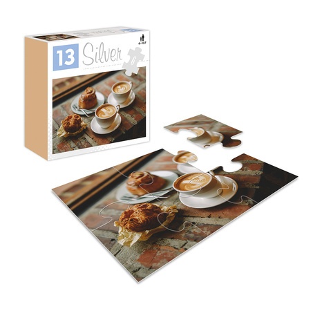 Puzzle dla seniora kawa i ciastko seria silver 6 elementów